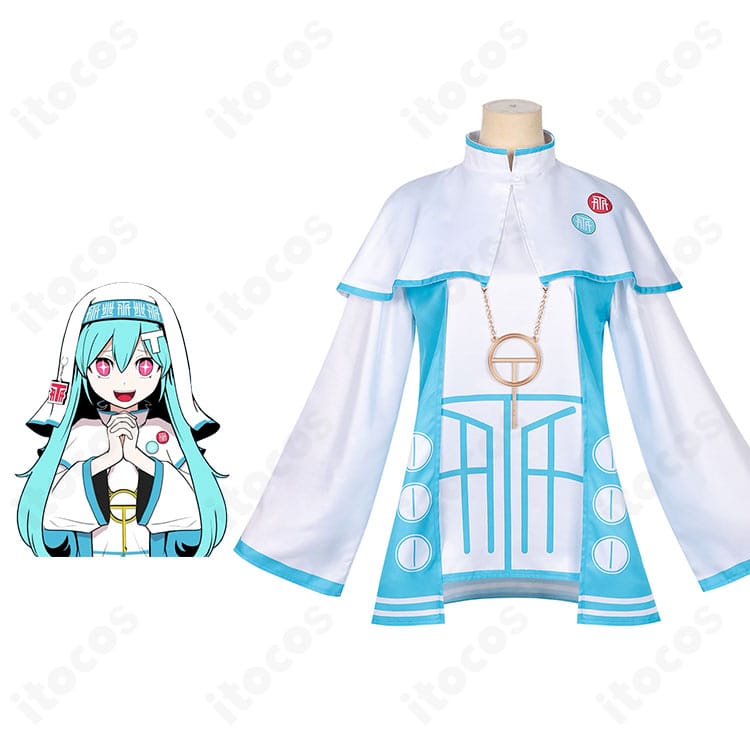 初音ミク『T氏の話を信じるな』衣装の全身着用イメージ｜シスター風コーデのバランスが分かる正面スタイル