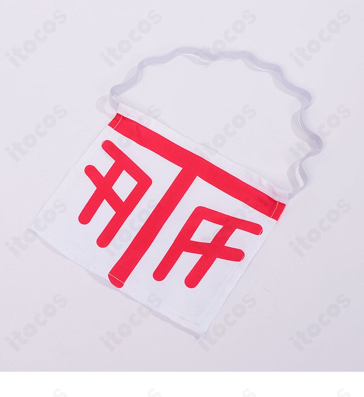 面飾りのアップ。キャラクターらしさを演出する重要パーツの形状と取り付け方法が分かる。