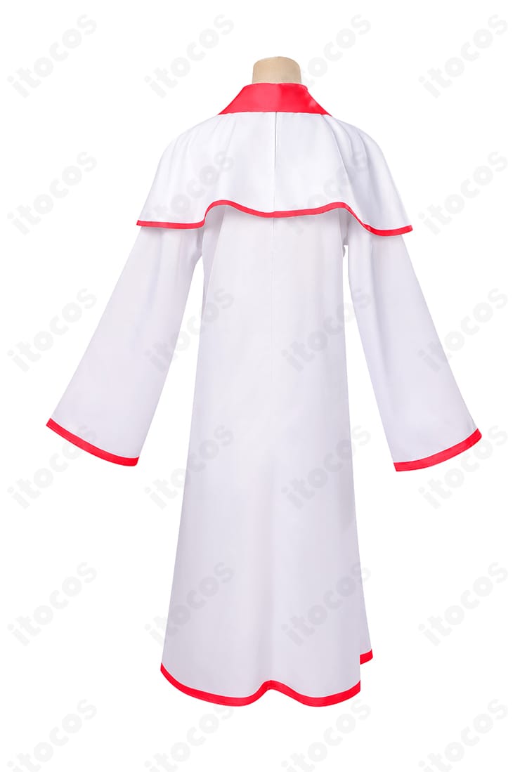 重音テト衣装の背面。ショールとマフラーの重なり、後ろ姿の再現度、装飾の配置を明確に示す一枚。