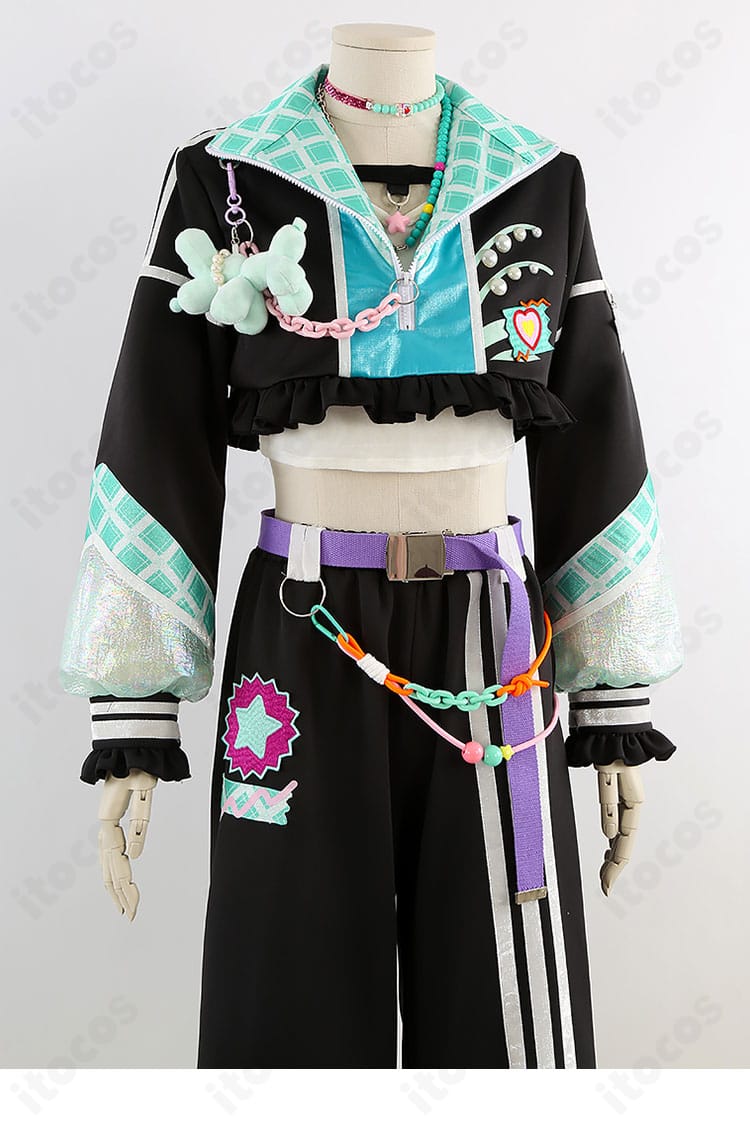 あんスタ 宝丈萊香 プレナイトチェック 衣襟装飾のディテール。襟元の意匠と飾りの質感を高再現で撮影。