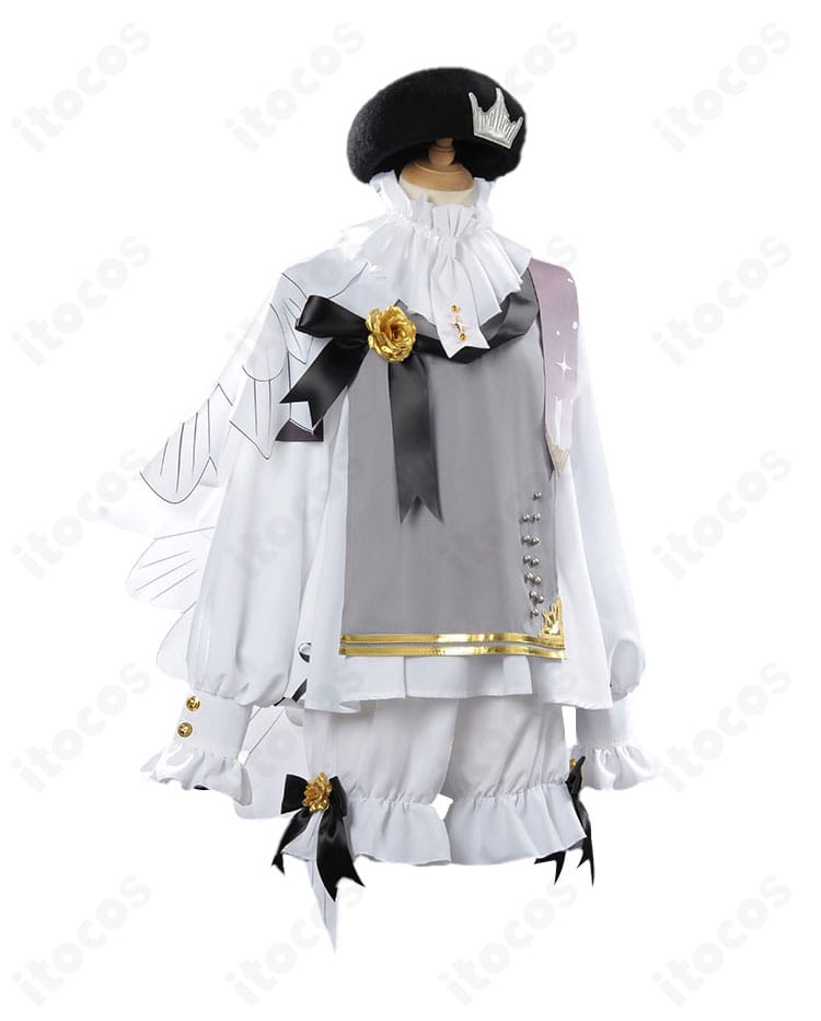 鏡音リン シンフォニー衣装の側面シルエット。袖口トリムとサイドの装飾パーツ配置が分かるアングル