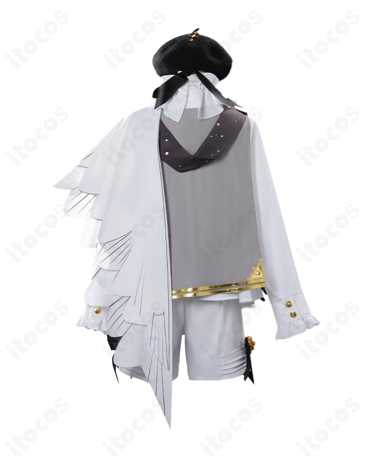 鏡音レン シンフォニー衣装の背面ディテール。マント風パーツと背面装飾のレイヤー感を明確に示す構図。