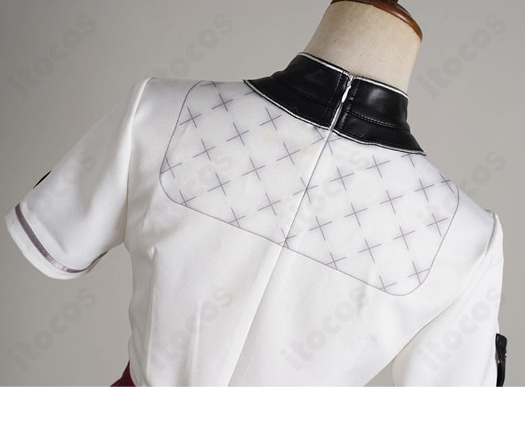 宝鐘マリン 生誕祭2025 制服コスの背面ネット風装飾。コントラストが生む立体感を捉えた画像。