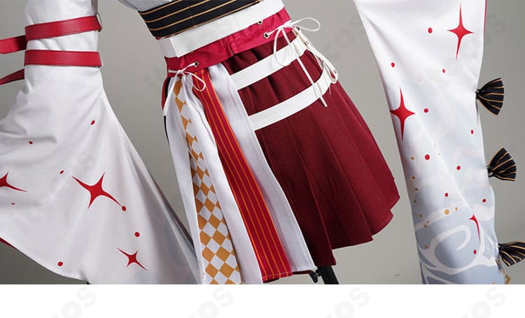 スカート裾デザイン詳細。動きに合わせて揺れるフレア感が映える宝鐘マリン新衣装コスプレ