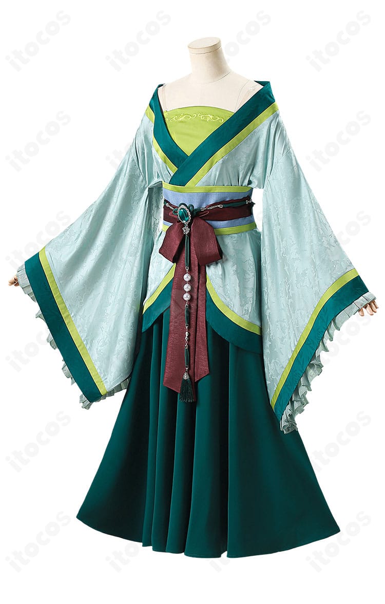 薬屋のひとりごと 猫猫 コスプレ衣装 側面ディテール｜ウエストラインとスカートの流れ、横姿の美シルエット