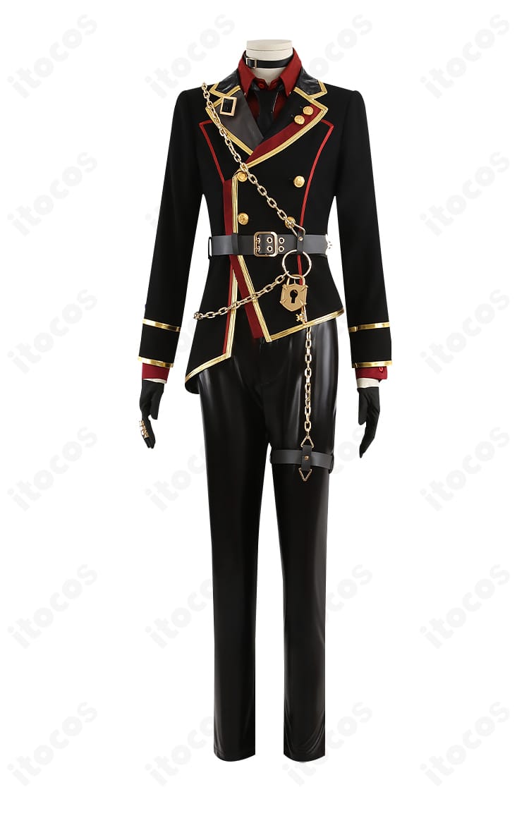 朔間零・影片みか Graceful Punishment衣装の正面装飾アップ。胸飾りとチェーンの質感が分かる写真