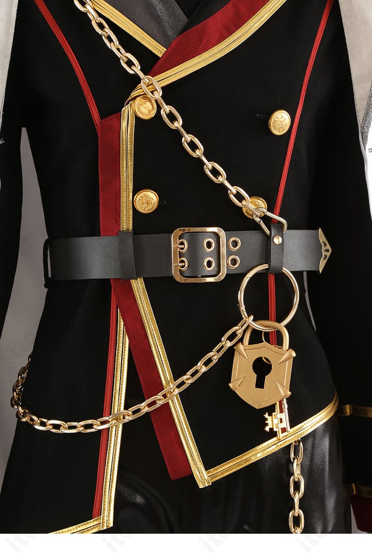 あんスタ Graceful Punishment衣装の腰ベルト装飾ディテール。バックルと合皮の質感表現