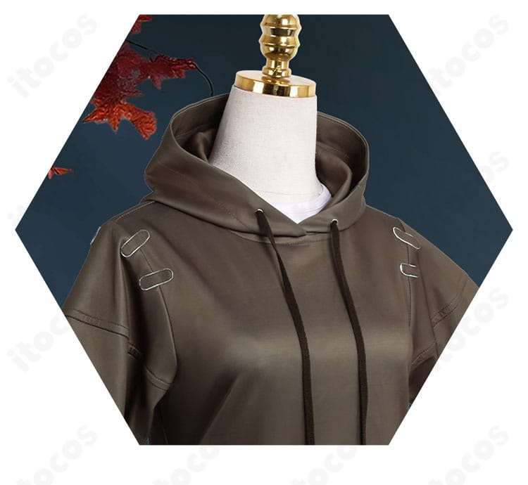 IdentityV 第五人格 骨董商 紙装束 コスプレ衣装 襟元ディテール。衛衣風のデザインで写真映えする仕上がり