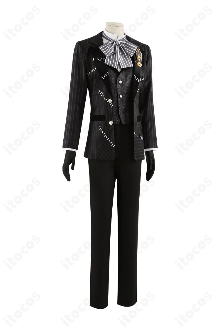 ツイステ トレイ・クローバー コスプレ衣装 右側ディテール。袖口・装飾の質感と縫製アップ