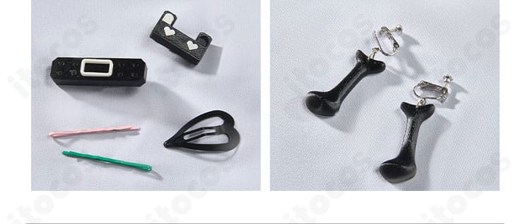 千夏ラミエル 首飾り・髪飾り・耳飾りの同時展示。トータルコーデで完成度が上がることを示す画像