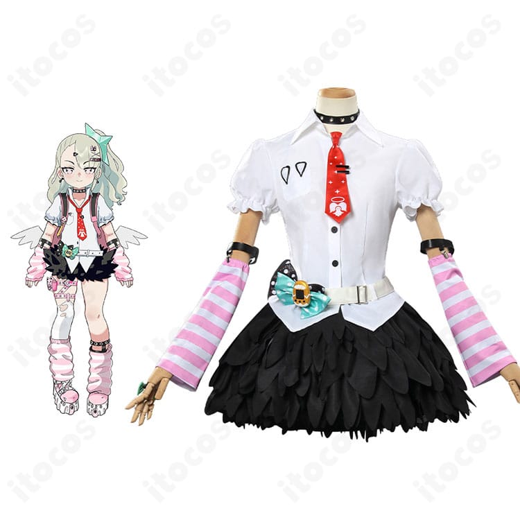 ゼンレスゾーンゼロ 千夏ラミエル 妄想エンジェル衣装と公式ビジュアルの比較。配色と装飾の再現度が高いことを示す画像