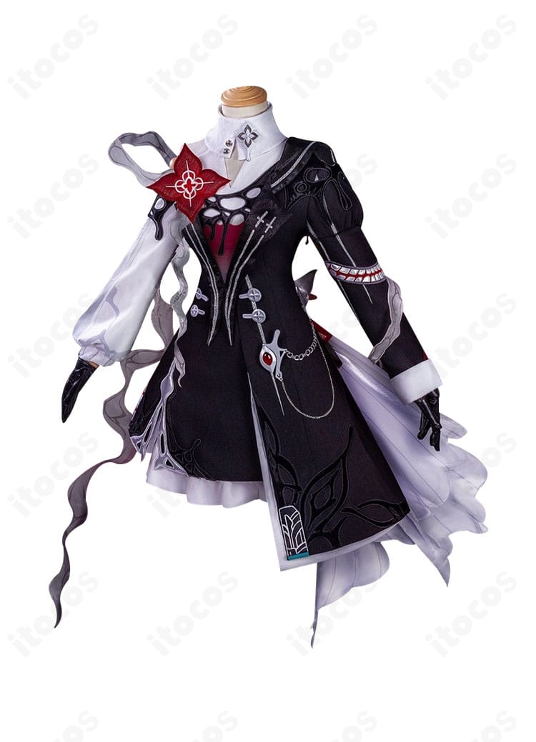 崩壊：スターレイル 長夜月 通常服コスプレ衣装の側面ディテール—ラインと装飾の仕上がり