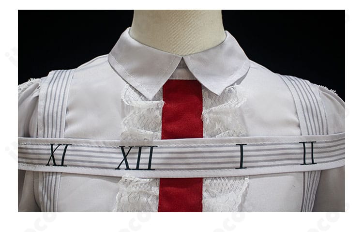 プロセカ 初音ミク「Key to heart」衣装の襟元アルファベット装飾。細部にまでこだわったアクセント。