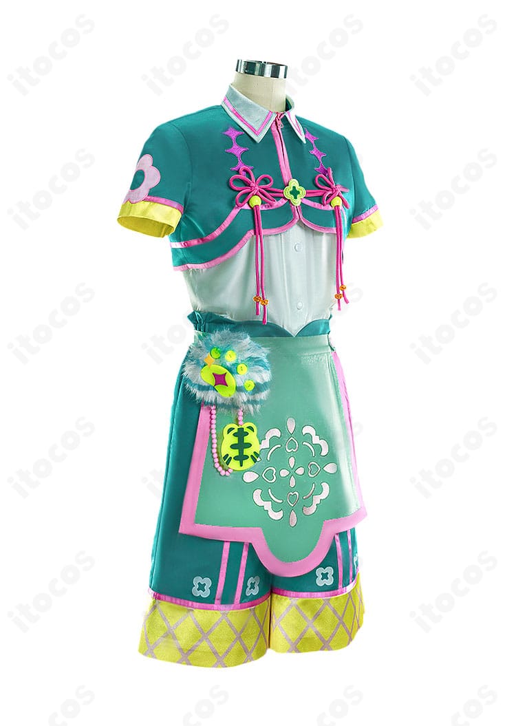 白鳥藍良・天満光・春川宙 全能ACE衣装の右側面ディテール。腰飾りとサイドラインの再現を強調。