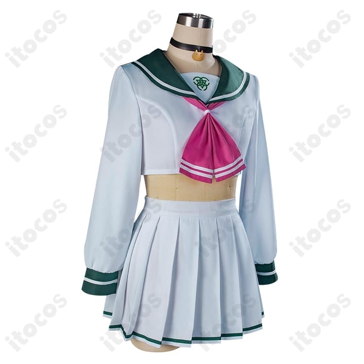 杏山カズサ 制服コスプレ衣装｜猫耳フード再現で撮影映え、動きやすい5点セット - 4枚目の画像