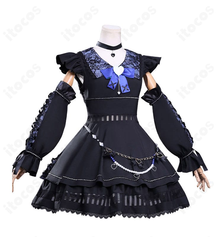 鹿野苺コスプレ 側面全体｜ウエストラインと袖パーツの立体感を確認