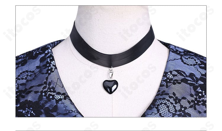 鹿野苺コスプレ 首元アップ｜愛心チョーカーの質感と留め具ディテール