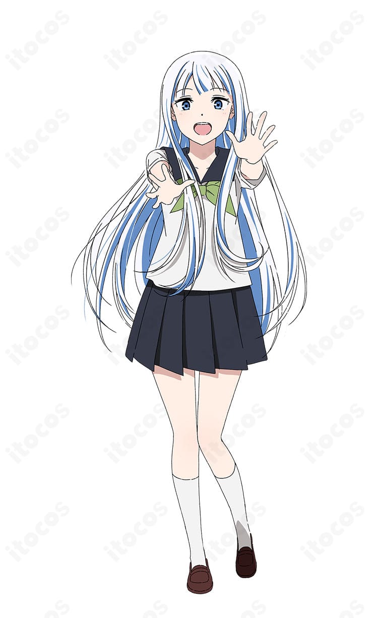 ツインズひなひま 妃莉（ひまり）・陽奈奈（ひなな）のコスプレ衣装全身イメージ。制服テイストのトップスとスカート、スカーフでイベントや撮影に映えるデザイン。