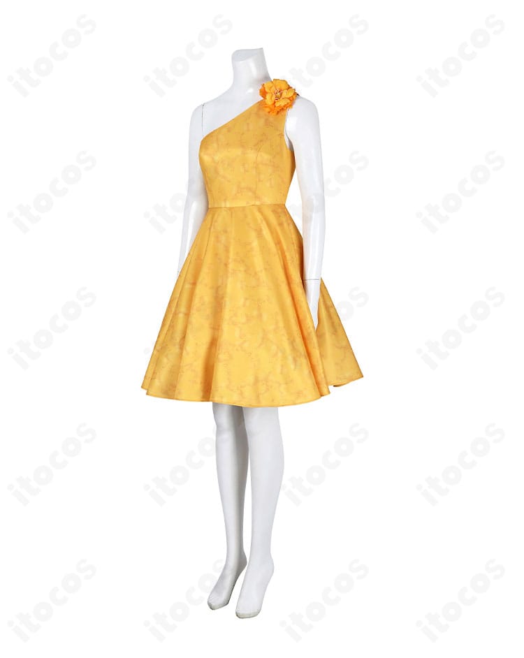 ジュディ・ホップス 花柄ワンピースの側面シルエットを示したコスプレ画像