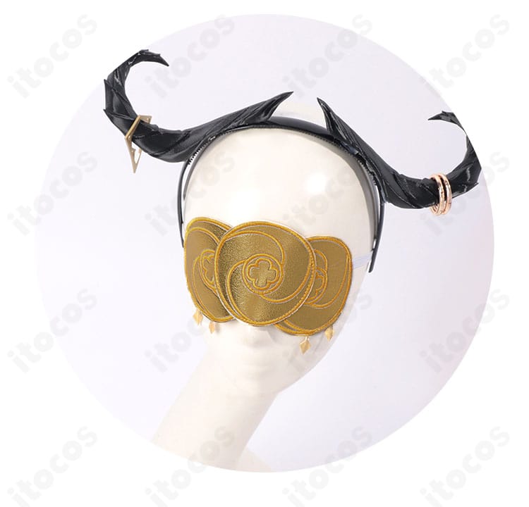 無期迷途 シニックスの頭飾りとアイマスクのクローズアップ。カチューシャ形状とマスクの質感を強調