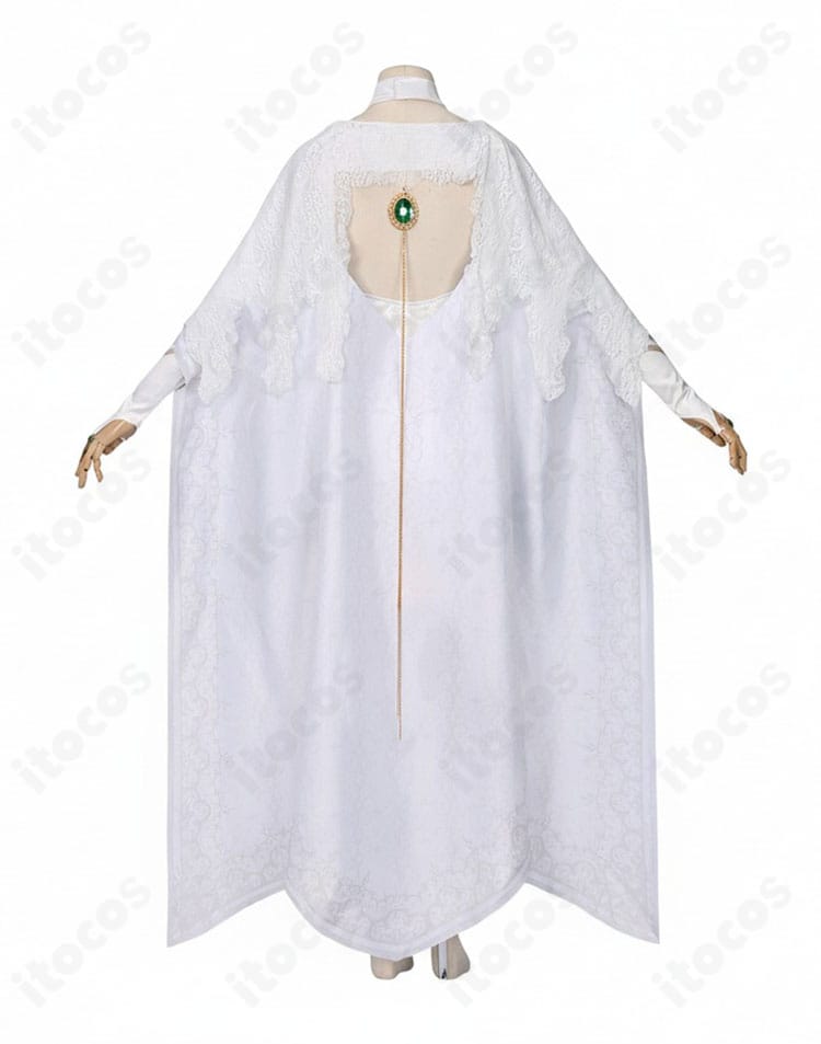 無期迷途 ヒパティア衣装 背面全体。マントのドレープと背飾りの配置がわかるカット