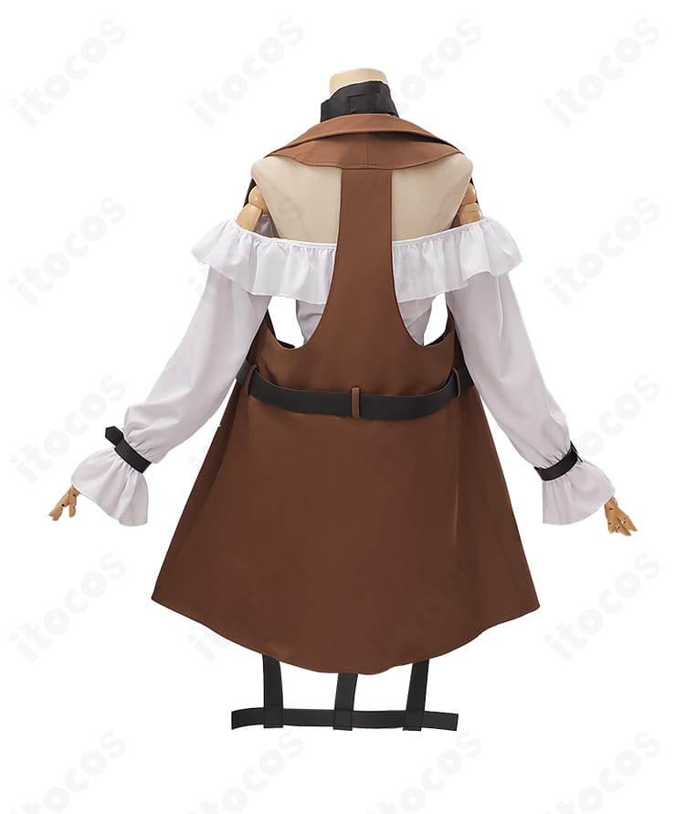 無期迷途 ヘラ コスプレ衣装の背面図。コートのラインと後部ベルトの配置が分かる。