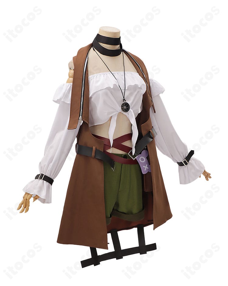 無期迷途 ヘラ 衣装を右側から撮影。ベルトコンポーネントや腰飾りのレイアウトを確認可能。