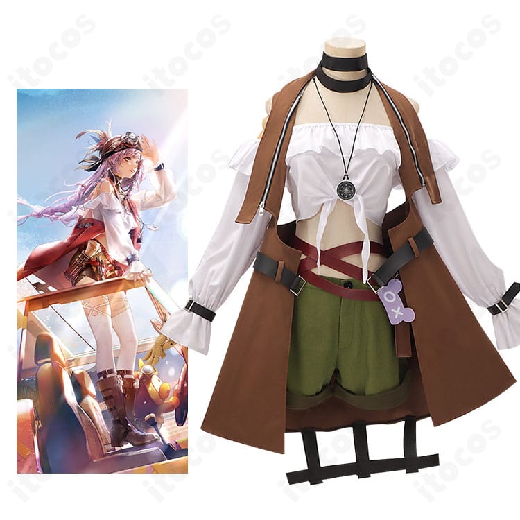 無期迷途 ヘラ「砂の海の旅」衣装の着用イメージ。砂漠探索風の小物まで再現。