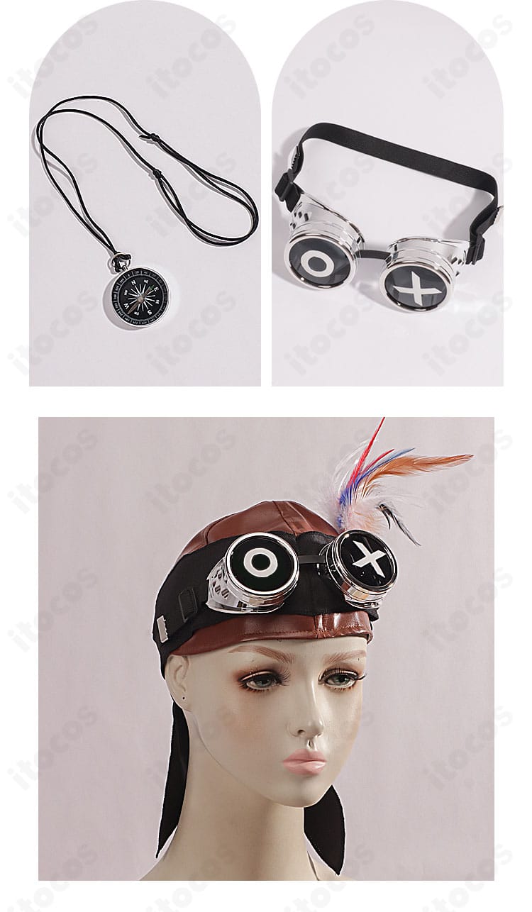 無期迷途 ヘラ 小物アップ。コンパスとウィンドゴーグルの質感と固定方法のディテール。