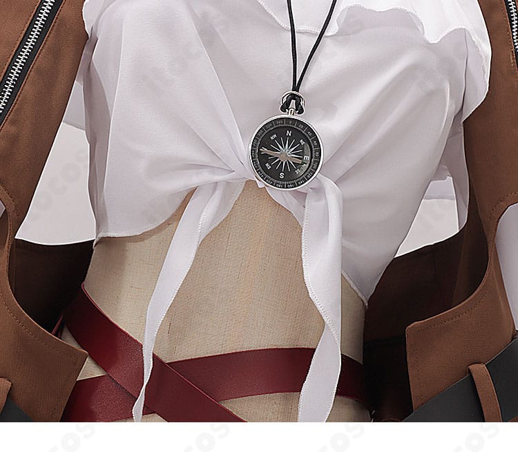 無期迷途 ヘラ 襟元装飾の接写。首飾りとステッチが映える高品質な仕上げ。