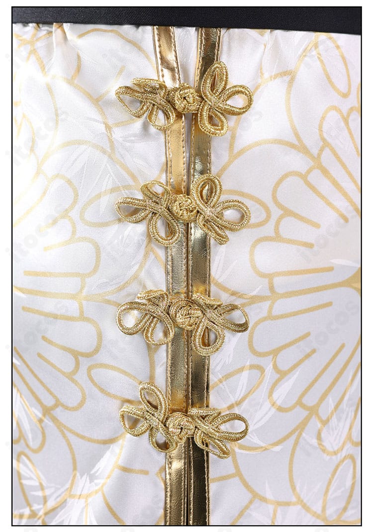 壬氏 コスプレ衣装の腰横ボタン装飾。金具の質感と配置を丁寧に再現した近接カット