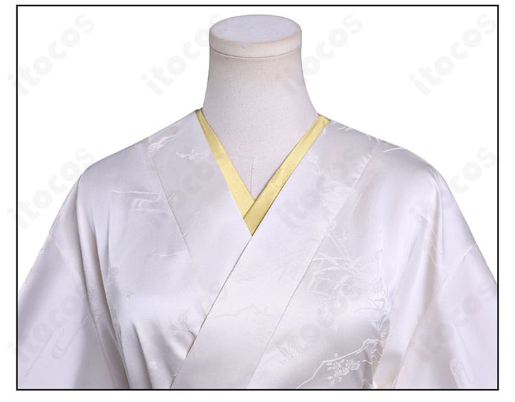 猫猫コスプレ 襟元の斜襟デザイン細部｜上品な和風意匠と縫製ディテール