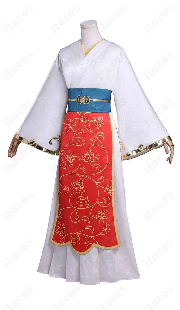 猫猫コラボ衣装 側面全体図｜コルセットベルトとスカートのシルエットを確認できるサイドビュー