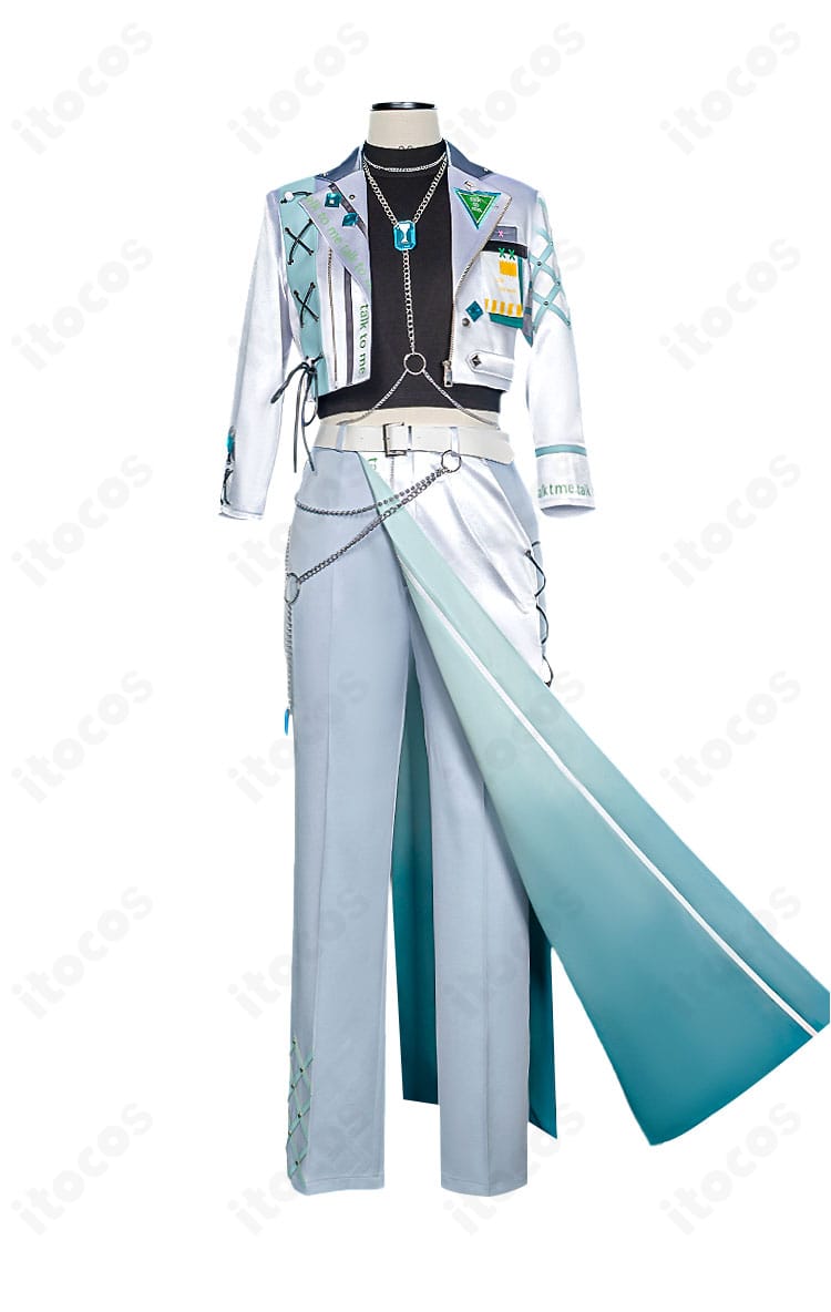あんスタ talk to me コスプレ衣装の正面フルショット。コートと装飾の全体バランス