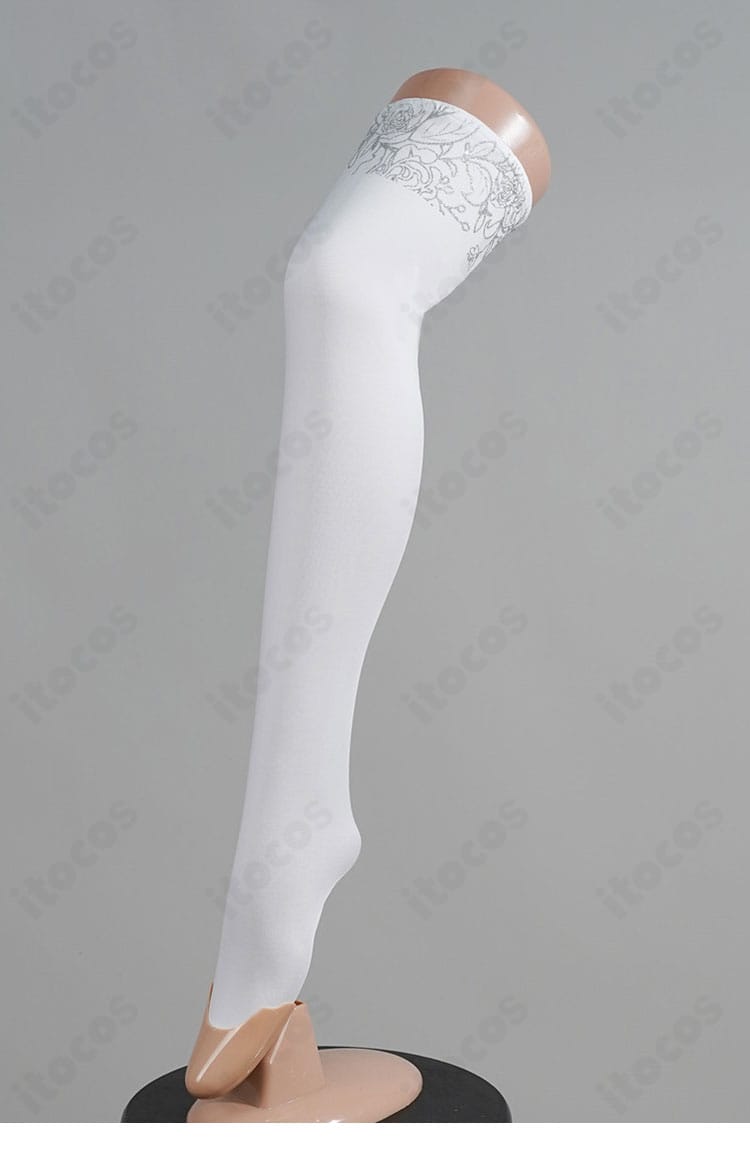 ニミ・ナイトメア ナース服 レッグソックス ディテール｜脚線を美しく見せる長さと柄