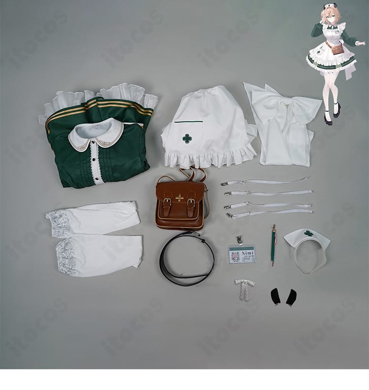 ニミ・ナイトメア ナース服 コスプレ衣装 セット一式｜ワンピース・エプロン・小物付きで即完成