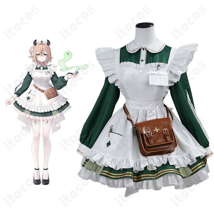 VTuber ニミ・ナイトメアのナース服コスプレ衣装と公式イメージ風ビジュアルの比較カット｜高品質再現