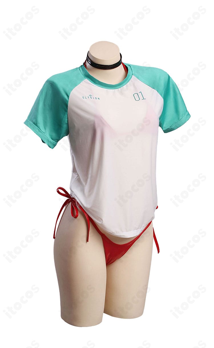 ラピ：レッドフード『レッドフレーバー』水着コスプレ トップス正面ディテールと配色の再現ポイント