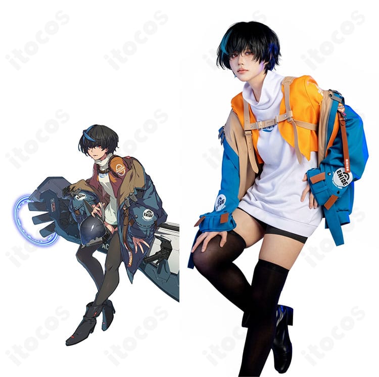 ギルティギア ストライヴ ユニカ 通常衣装のコスプレ一式。外套とインナーを合わせた全身イメージ。