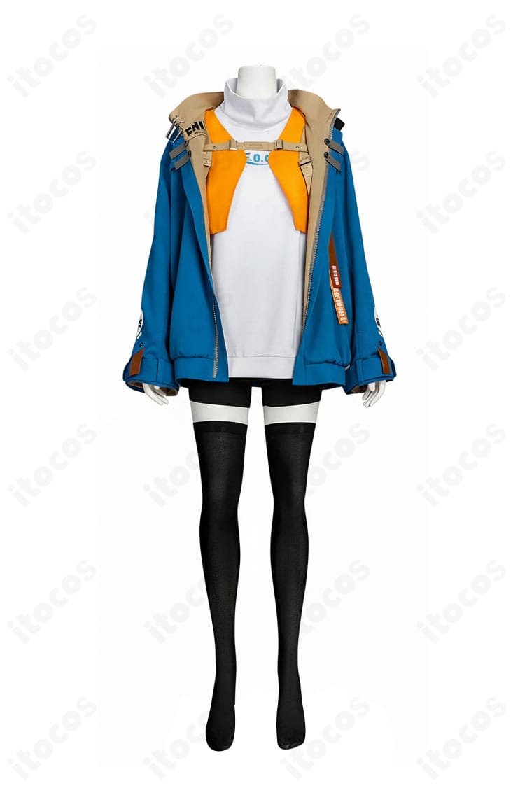 ギルティギア ストライヴ ユニカ コスプレ衣装の正面ディテール。襟元と胸元の配置が分かる。