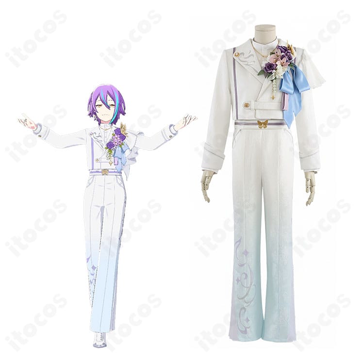 神代類『夢への一歩 レーヴ・デ・マジ』コスプレ衣装一式と着用イメージ。高発色コートと装飾が映える再現度重視の仕上がり。