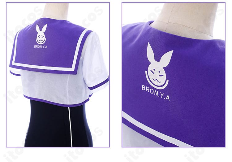 崩壊3rd ブローニャ・ザイチク スクール水着の背面披肩パーツのディテール。動きに合わせて揺れる意匠。