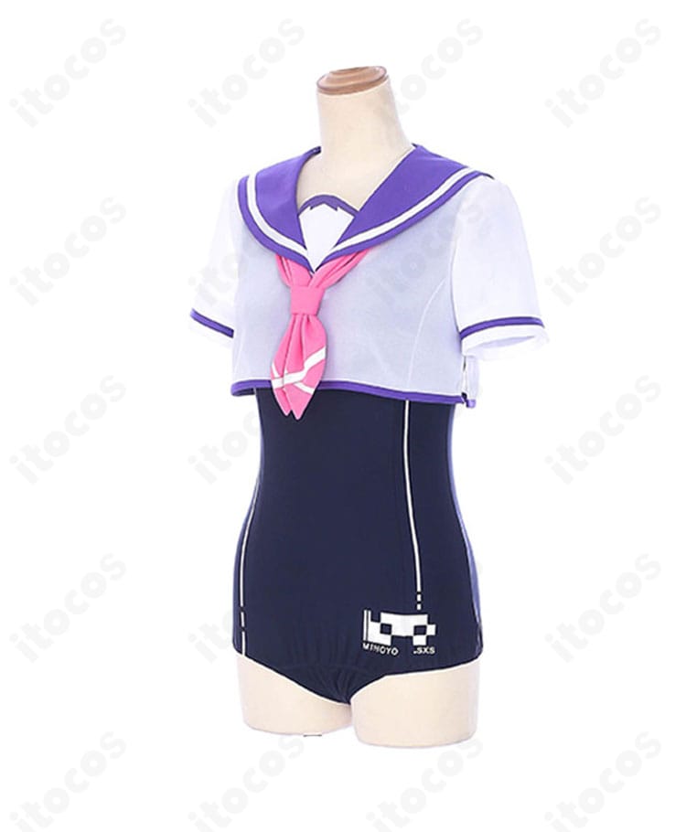 崩壊3rd ブローニャ・ザイチク スクール水着の側面。レオタード基調の立体シルエットと可動性を確認。