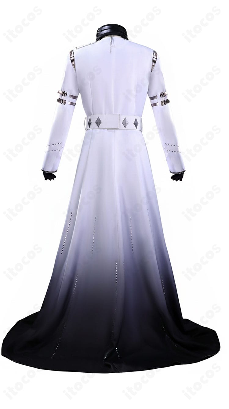 にじさんじ VOLTACTION セラフ・ダズルガーデン 天使衣装の背面。ロングコートの落ち感と背中のシルエットが華やかさを強調。