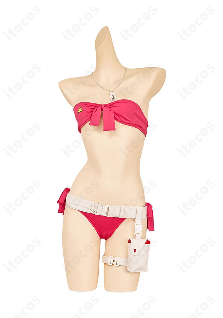 ストリートファイター6 キャミィ水着コスプレ 正面全体。質感が伝わる生地とバランスの良いシルエット