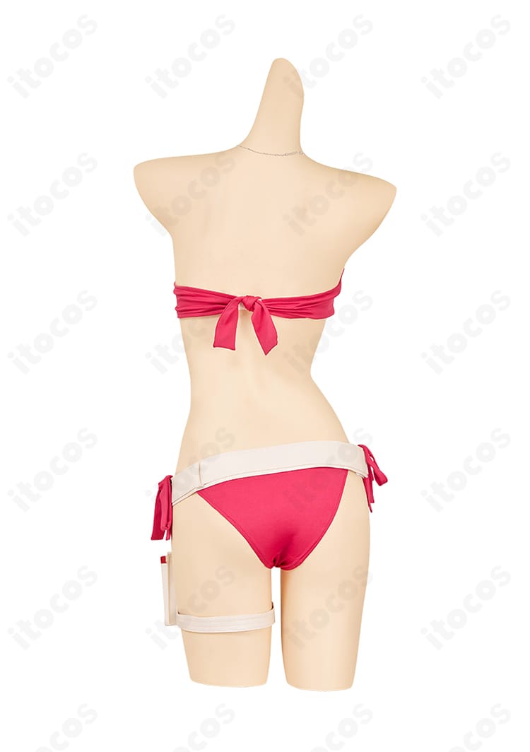 ストリートファイター6 キャミィ水着コスプレ 背面全体。背中のラインと後ろ姿の再現に注目