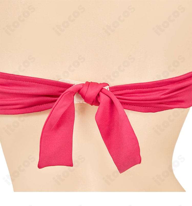 ストリートファイター6 キャミィ水着コスプレ 上衣背面のディテール。縫い目とパネル配置の仕上がり