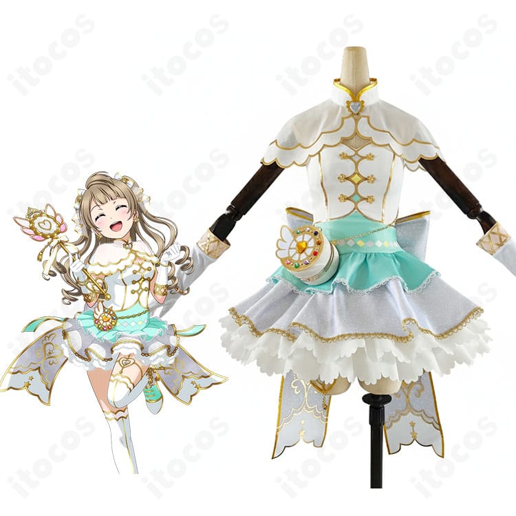 ラブライブ！スクフェス 南ことり お化粧の魔法編の衣装と公式キャラ比較。配色と装飾を高再現した全体バランスが分かるイメージ