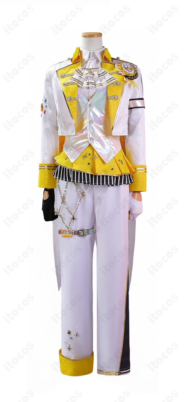 フロントのディテール。高発色の専用生地と端正なステッチで、司のフォーマルな印象を再現した正面写真