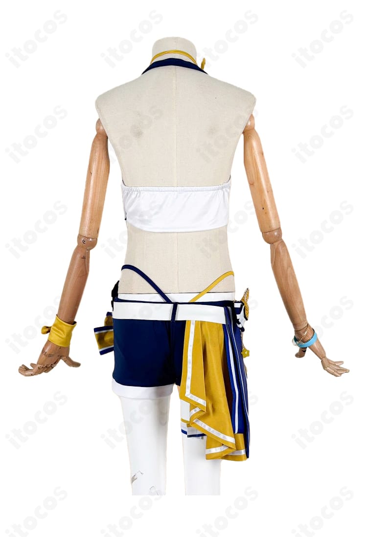 ホロライブ アーニャ・メルフィッサ水着コス 背面。縫い代処理とステッチが丁寧で、長時間でも快適な着心地。